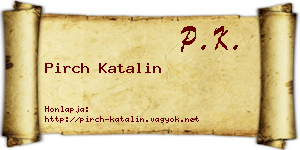 Pirch Katalin névjegykártya